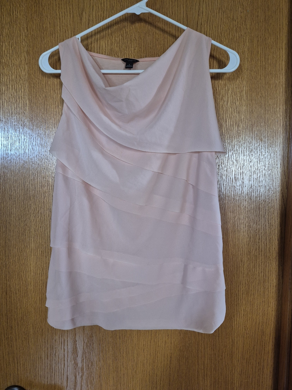 Vintage Ann Taylor Layered Sleeveless Camisole in Light Peach Blush